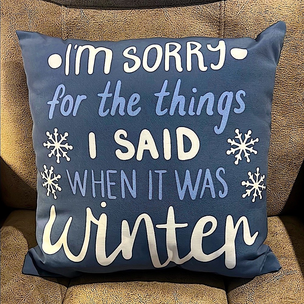 🔴CLEARANCE ❄️ BLUE/WHITE 16” SQUARE WINTER SNOWFLAKE ACCENT CANVAS THROW PILLOW - Picture 1 of 4